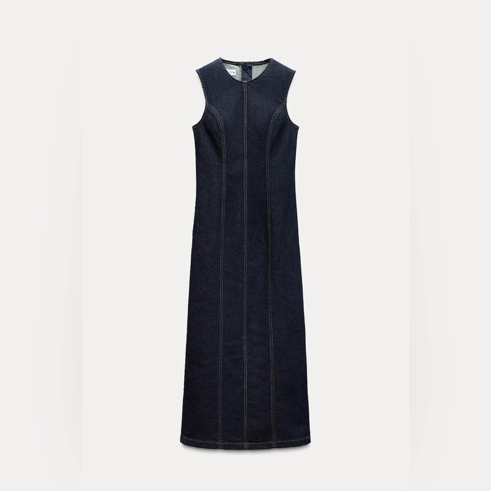 Zara Sleeveless Denim Maxi Dress
